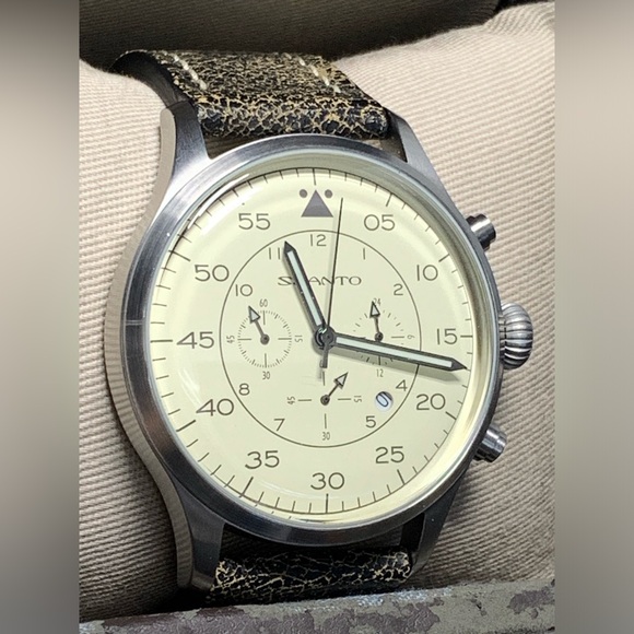 Szanto 2600 46mm Pilot Chronograph Watch Military Style - Picture 1 of 13